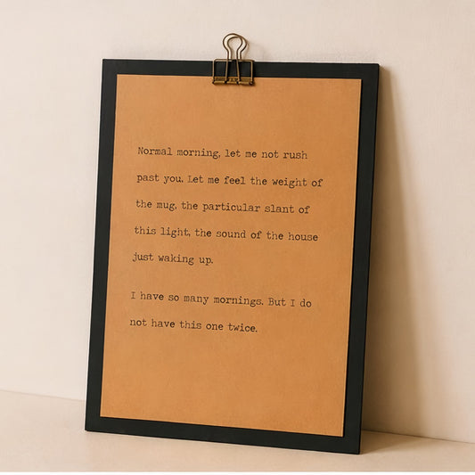 9x12 everyday moments wood sign with kraft paper quote design displayed against a neutral wall