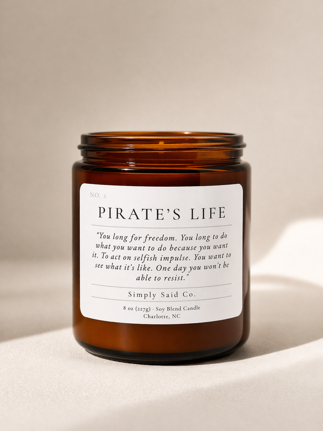 Pirate's Life | Adventure Quote Candle