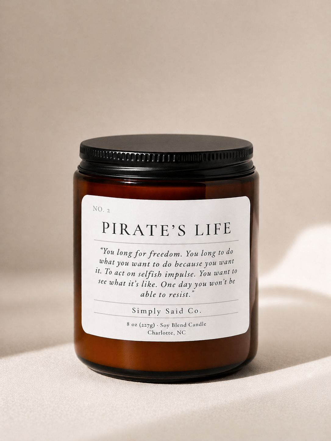 Pirate's Life | Adventure Quote Candle