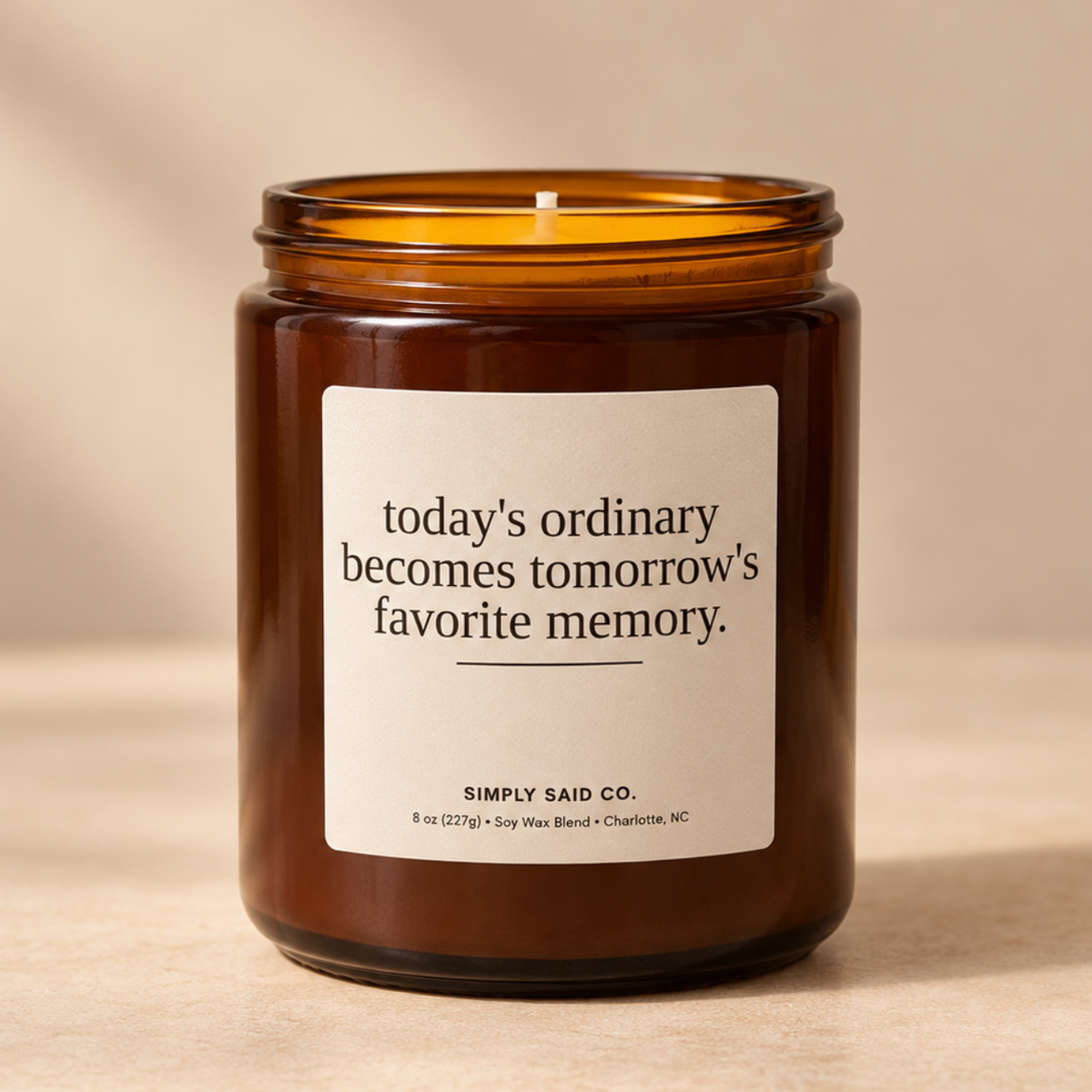 Today’s Ordinary citrus soy candle in amber glass jar by Simply Said Co